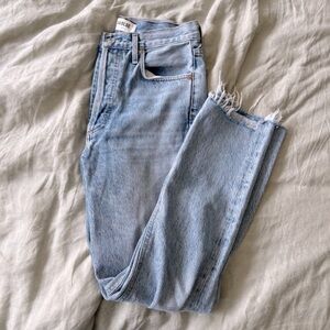 AGOLDE Riley high rise straight crop zephyr